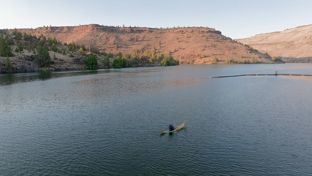 canoe on a lake