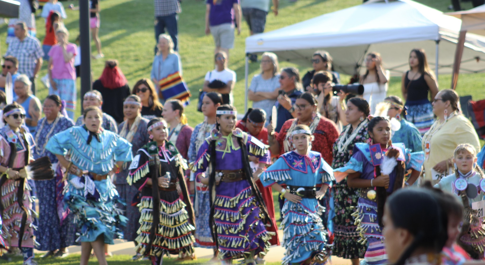 Grand Entry at the 2025 Pottawatomi Gathering at Gun Lake Tribe in August 2025. (Photo/Levi Rickert)