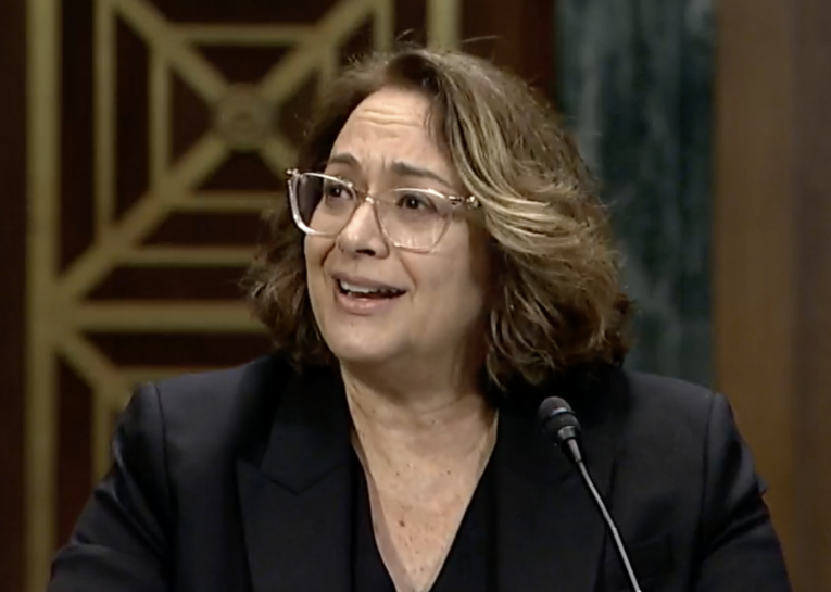 Judge Shanlyn A.S. Park appears before the U.S. Senate Judiciary Committee as part of her confirmation hearing to the U.S. District Court for the District of Hawaii. (Photo/C-SPAN)