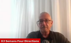 Editor Levi Rickert welcomes Four Directions’ co-founder OJ Seamans, Sr. to Native Bidaské. (Photo: Native News Online - YouTube)