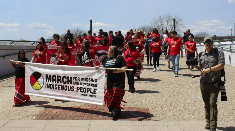 Marchers in downtown Grand Rapids, Mich. on May 5, 2023. (Photo/Levi Rickert)