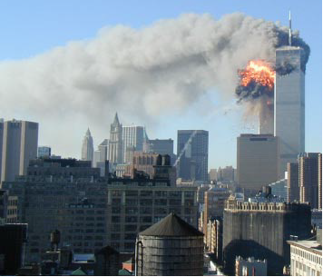 An image taken from the building that housed the National Archives at New York City office on September 11, 2001. (Photo/National Archives)