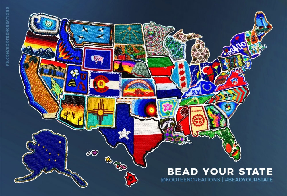 Beaded map of the US