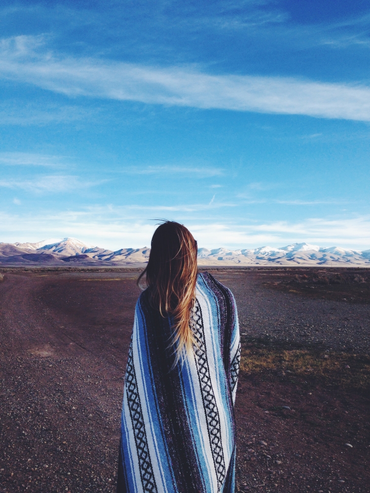 person in desolate area