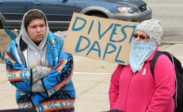 rotesters in Grand Rapids, Michigan on December 29, 2018. Native News Online photo by Levi Rickert