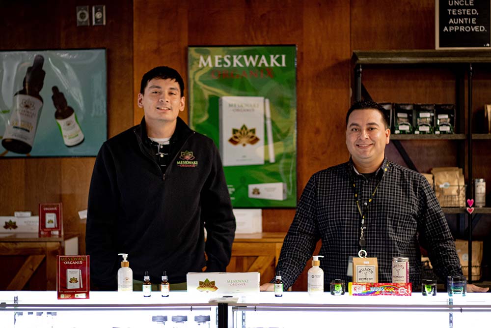 Vincent Lasley (left) is Product Specialist at Meskwaki OrganiX. Darrell Hill (right) is the Meskwaki OrganiX Manager.