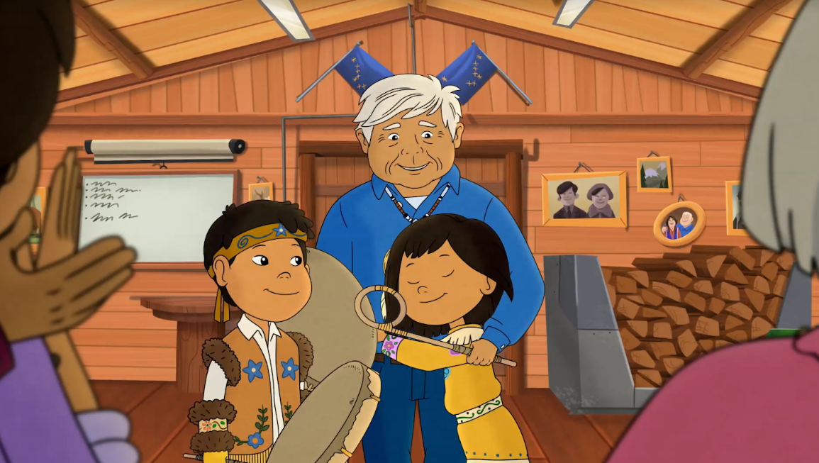Tooey, Grandpa Nat and Molly - MOLLY OF DENALI “Grandpa's Drum.” Courtesy of PBS.