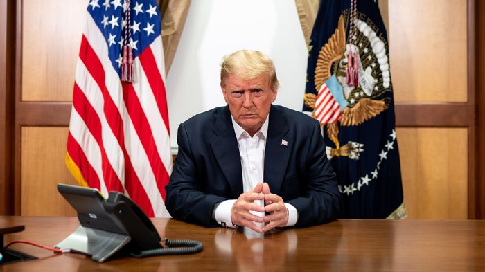 President Donald Trump at the Walter Reed National Military Medical Center - NPR Photo