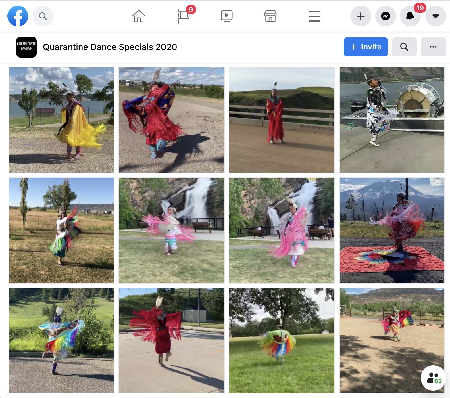 With more than 70,000 members, the Quarantine Dance Specials 2020 Facebook group has virtually filled the void left by powwow cancellations. The group features some stand-alone videos of dancers, but it mostly broadcasts multi-round dance competitions in selected categories. (Facebook Screenshot)