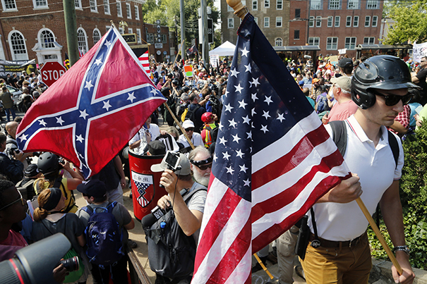 White nationalists march on Charlottesville. NPR photo